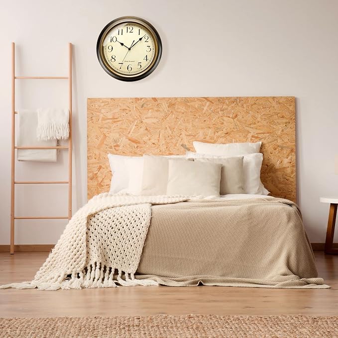 Plumeet Metal Wall Clock, 13'' Non Ticking Classic Silent Iron Wall Clocks Decorative Kitchen Living Room Bedroom, Arabic Numerals, Battery Operated (13'', Brown)