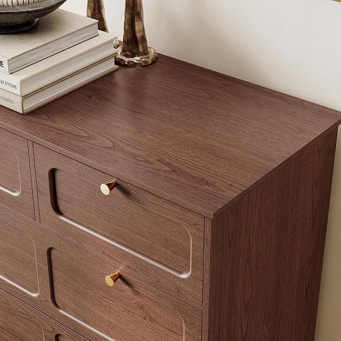 ARTPOWER 5 Drawers Dresser for Bedroom, 40" Tall Wood Mid Century Modern Chest of Drawers, Closet Clothes Storage Organizer for Living Room, Hallway, Entryway, Brown
