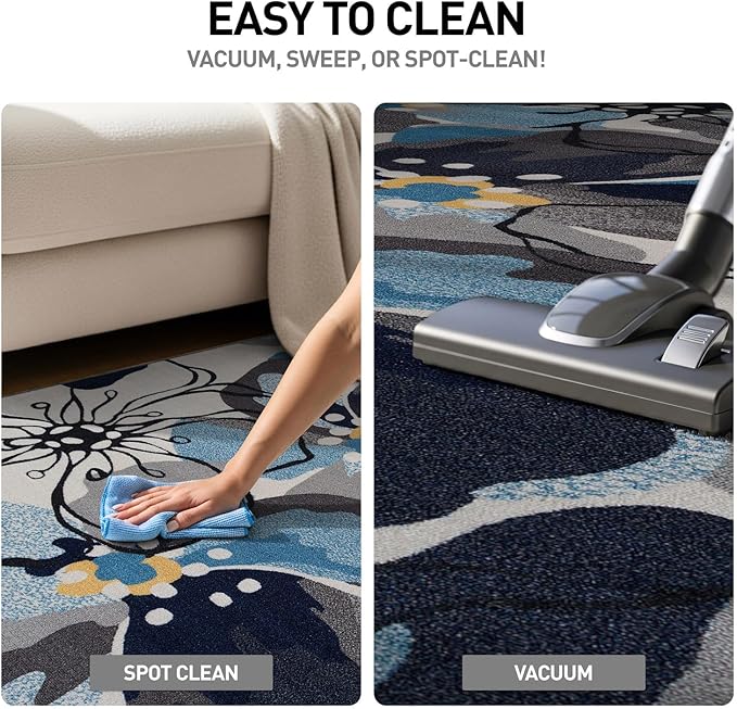Rugshop Gray Large Floral Non-Slip Area Rug Fade Resistant for Living Room, Dining Room and Large Spaces, 12' x 15'