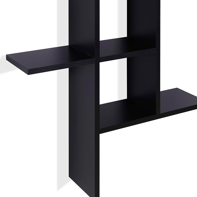 Danya B. Cantilever Cubby Decorative Modern Wall Mount Shelf – Horizontal or Vertical (Black)
