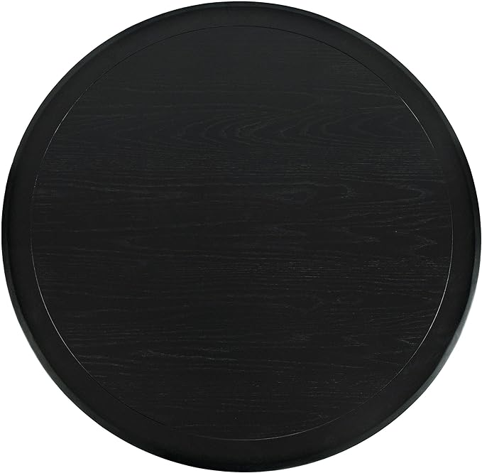 Jofran Nash Mid-Century Modern Round Pedestal Dining Table for Kitchen or Dining Room, Black, 30" Dining Height