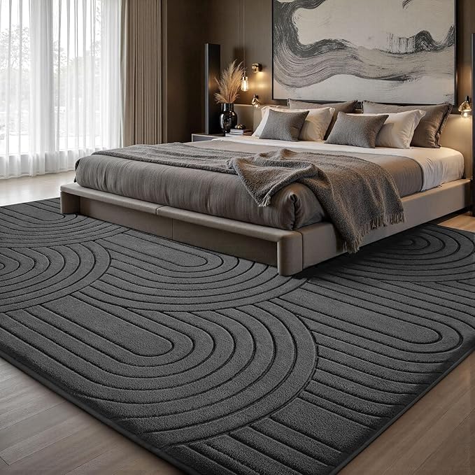 Sour Lemon 8x10 Area Rugs for Living Room, Soft Large Area Rug Modern Annualrings Rugs Machine Washable Area Rug, Non-Slip Rug Carpet for Bedroom Under Dining Table Home Office Decor