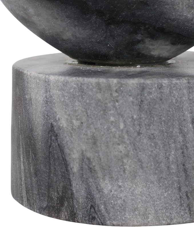 Modern Abstract Sculpture Statue for Home Decor - Unique Accent for Room, Living Room, and Bathroom Decor - Stylish Ornamental Ideal for Office, Shelf, and Coffee Table Decor - 12", Gray & White