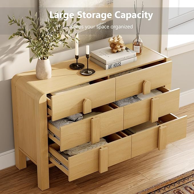 WAMPAT 110.2” W Large Sideboard Buffet Cabinet with Storage,Modern French Kitchen Buffet Cabinet with 12 Drawers,Wood Buffet Table Coffee Wine Bar Console Table for Kitchen,Dining Room,Oak