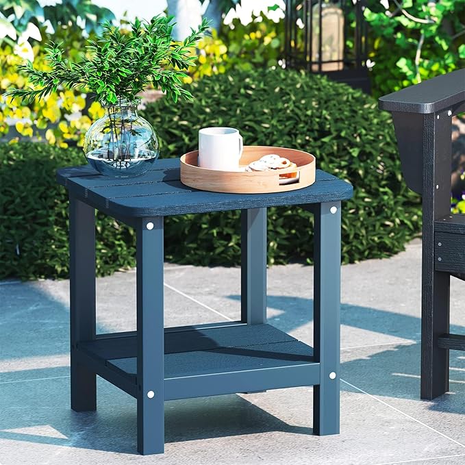 SERWALL Adirondack Table Set of 6, Outdoor Side Table- Blue