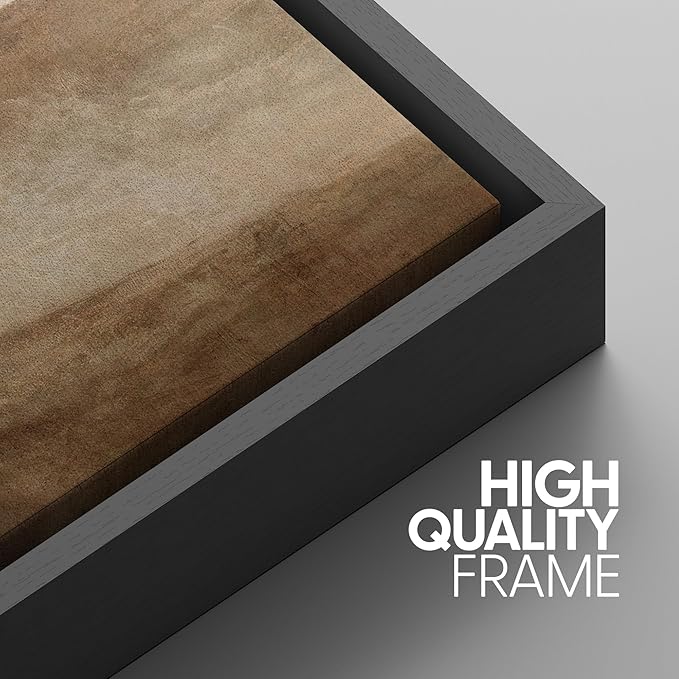 SIGNWIN Framed Canvas Print Wall Art Set Minimal Mountain Landscape Neutral Illustrations Modern Art Decorative Boho Relax/Zen Nordic for Living Room, Bedroom, Office - 16"x24"x3 Black