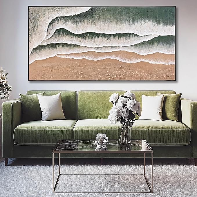 SOUGUAN Line Canvas Wall Art Beach Decorative Pictures Contemporary Poster 29"x58" Large Painting for Living Room Artwork for Bedroom