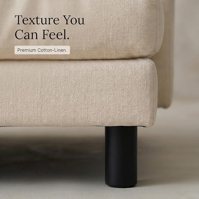GRAVFORCE Oversized Chair with Ottoman, Comfy Upholstered Chenille Chaise Lounge Chair, Accent Indoor Reading Chairs for Living Room, Bedroom (Beige)