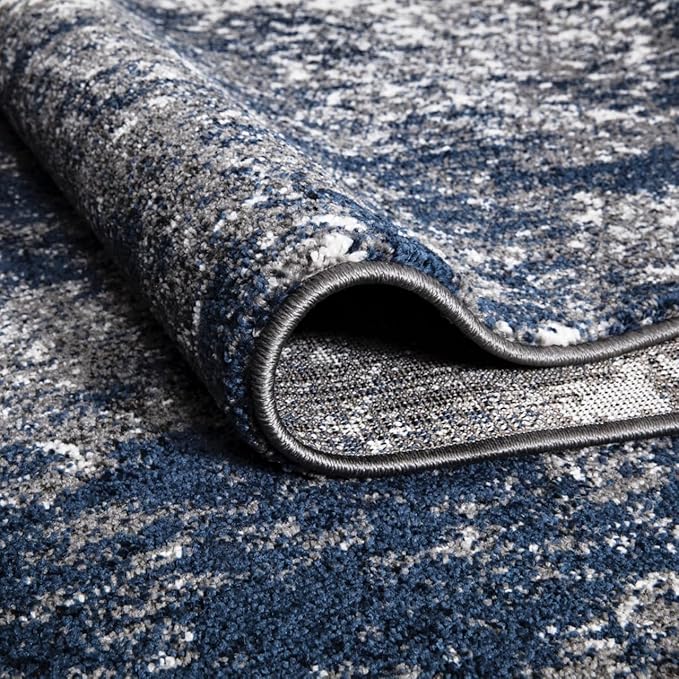 Keen Home Design Area Rugs - 5x8 Non-Shedding, Abstract Rugs for Kitchen, Living Room, Bedroom, Dining Room, Entryway - Size: 5'3" x 7'7", Navy/Grey/White