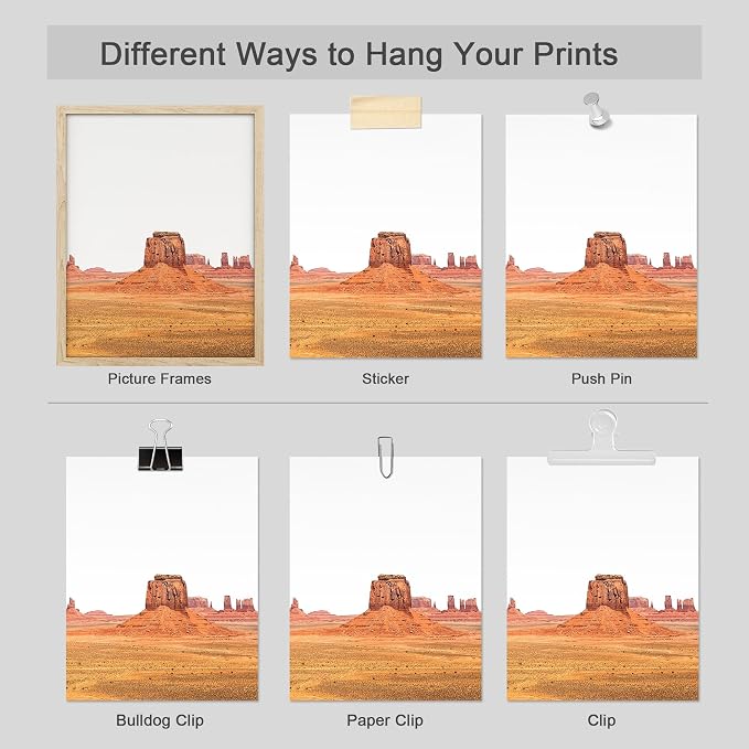 SIGNWIN Poster Bathroom Decor, Wall Art Room Decor Multicolor for Living Room, Bedroom, Office Arizona Texas Mountain Valley Landscape Nature Wilderness Photography Decorative Southwest - 12"x16"x4