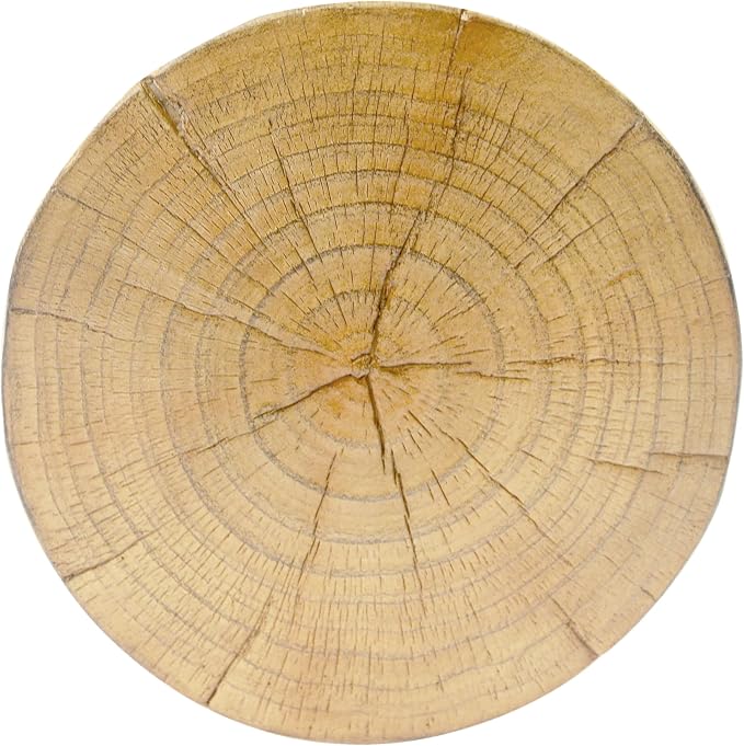 ø11.6'' Side Table End Table for Living Room, Modern Farmhouse Countryside Style, Magnesium Oxide & Lightweight Concrete Material for Indoor & Outdoor, No Assembly, Wood Grain, Natural