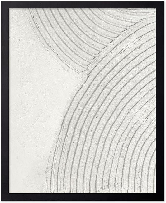 Poster Master Soft Lines Poster - Spiral Circle Print - Texture Art - Abstract Art - Mid Century Modern Art - Aesthetic Art - Acrylic Waves Art - Rustic Bedroom Wall Decor - 11x14 Black Framed