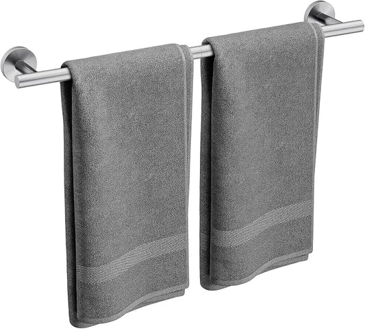 Brushed Nickel Towel Bar, 24 Inch Bathroom Towel Rack, Towel Holder Wall Mounted, Thicken SUS304 Stainless Steel Towel Rod Modern Home Decor (Total Length 26 Inch)
