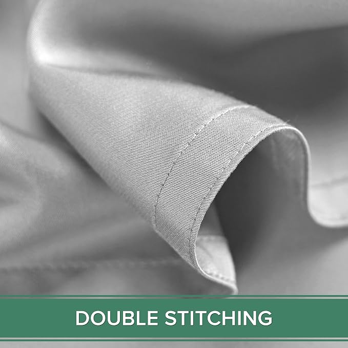 Pure Bamboo Queen Sheets, Genuine 100% Organic Viscose Derived from Bamboo Bed Sheet Set, Luxuriously Soft & Cooling, Double Stitching, 2 Year Quality Promise (Queen, Silver Pearl)