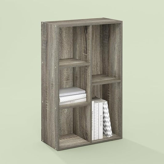 Hagen 5 Cube Organizer Bookcase, Bookshelf, Cube Storage, Toolless Assembly, for Living Room, Home Office, Olive Oak
