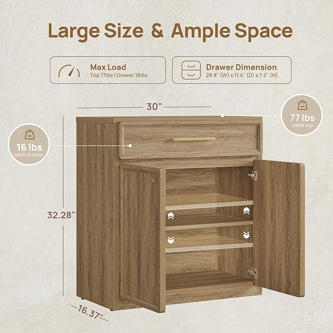 SICOTAS Buffet Cabinet with Storage Large Accent Storage Cabinet with Doors and Shelves 60" Modern Farmhouse Sideboard Credenza Buffet Table Coffee Bar for Living Room Kitchen Dining Room Entryway