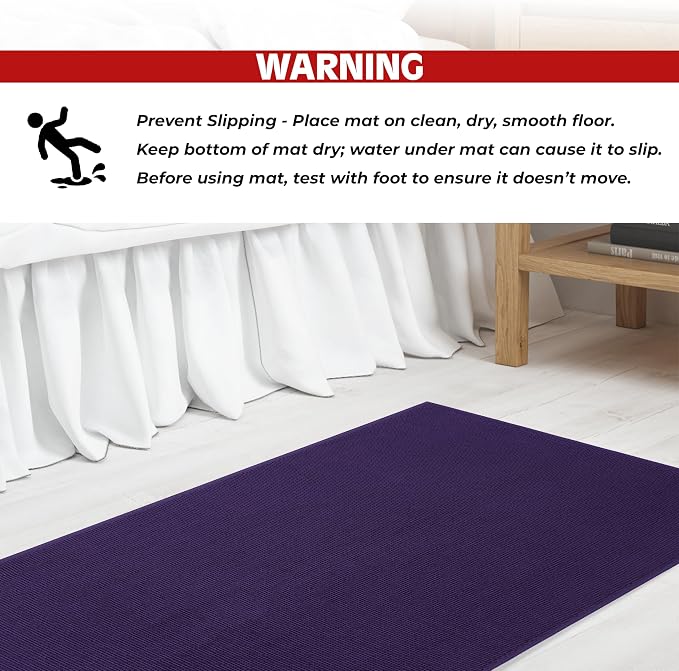 Cotton Paradise 100% Cotton Turkish Bathmat Rug, Soft Absorbent Quick Dry Non Slip, 20x34 Bathmat Rug, Violet Purple
