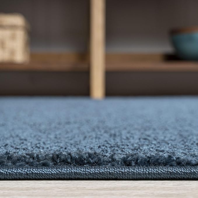 JONATHAN Y Haze Solid Low-Pile Navy Indoor Area Rug 9x12, Coastal,Bohemian,Minimalist,Classic, Easy-Cleaning for Living Room,Bedroom,Kitchen,Pet Friendly,Non-Shedding (SEU100C-9)