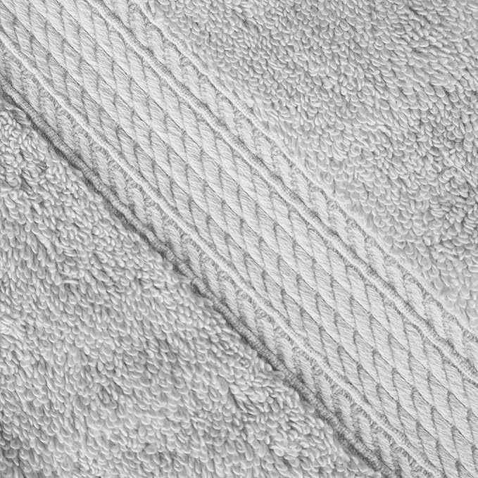 Superior Egyptian Cotton Pile Bath Sheet Set of 2, Ultra Soft Luxury Towels, Thick Plush Essentials, Absorbent Heavyweight, Guest Bath, Hotel, Spa, Home Bathroom, Shower Basics, Silver