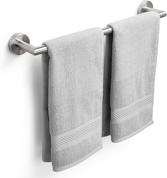 Brushed Nickel Bath Towel Bar 18 Inch Bathroom Towel Rack Wall Mounted Towel Holder Modern Home Decor Towel Rod Bathroom Hardware Silver Towel Hanger Towel Rail Towel Shelf Single Bar Brushed Finished