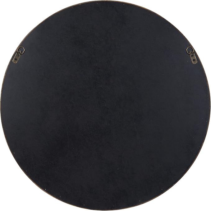 Kate and Laurel Pao Modern Round Wood Wall Mirror; 28; Natural Wood; Decorative Scandinavian Circle Mirror for Robust Wall Decor