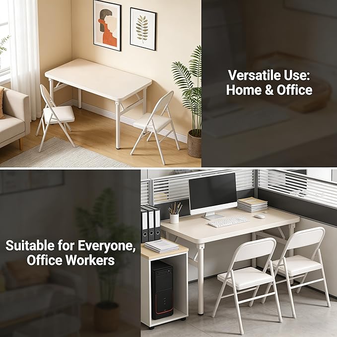 39.4 Inch Foldable Desks for Small Spaces, No Assembly Required Computer Desk Space-Saving Folding Study Table for Home Office