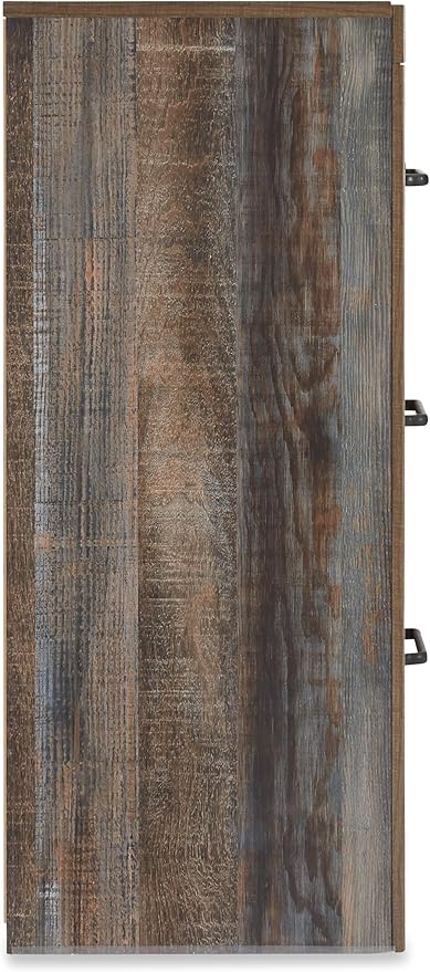 Signature Design by Ashley Drystan 6 Drawer Dresser, Large-scale Hardware, Smooth-gliding Drawers, Wood, 58.7" W x 15.31" D x 36.46" H, Weatherworn Brown