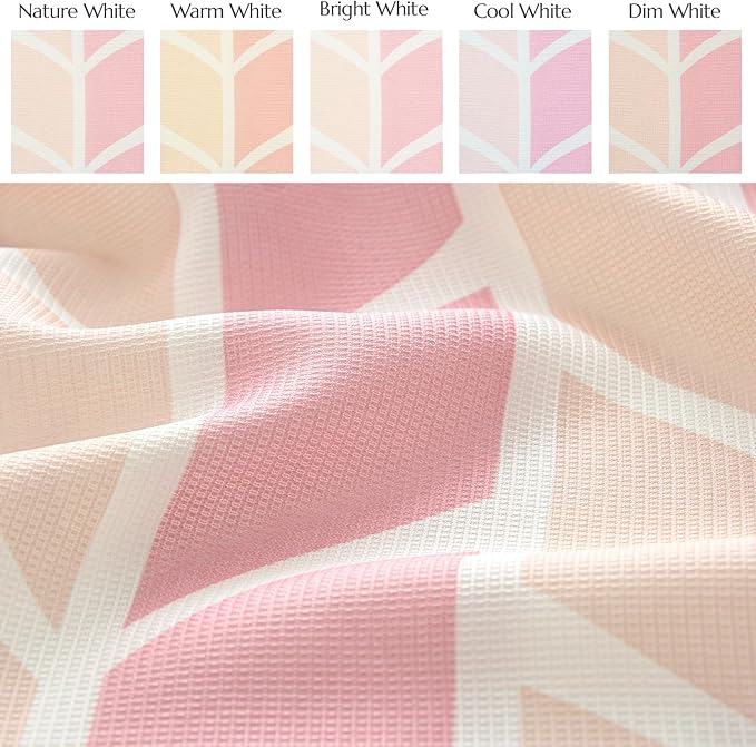 jinchan Pink and White Geometric Shower Curtain Chevron Arrow Farmhouse Shower Curtains for Bathroom Modern Waterproof Fabric with 12 Hooks 70x72 Inches