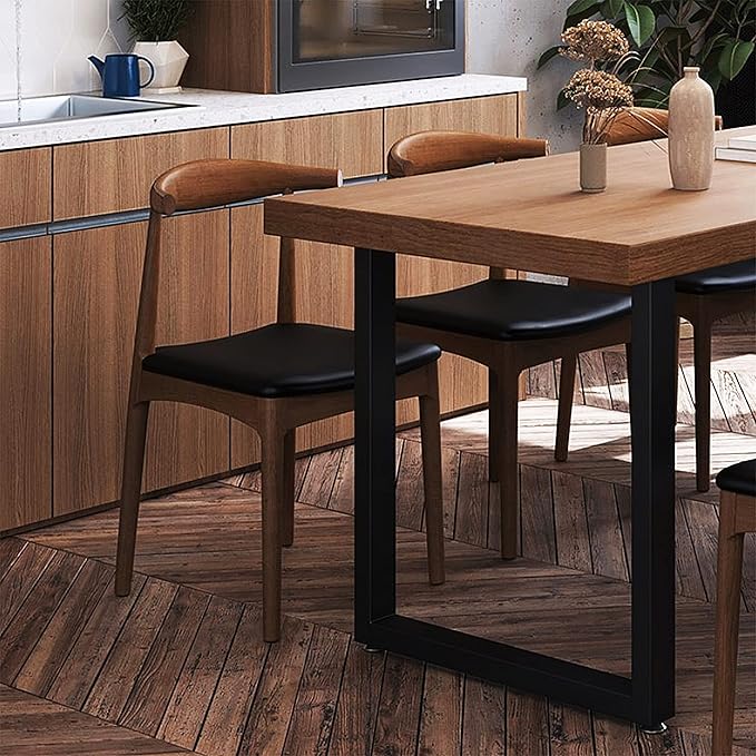 Metal Table Legs for Desk, Heavy Duty Square Tube Iron, DIY Furniture Legs for Dining and Coffee Table, Computer Desk, Workbench, Meeting Room Table, 28”H x 17.7”W(Rectangle)