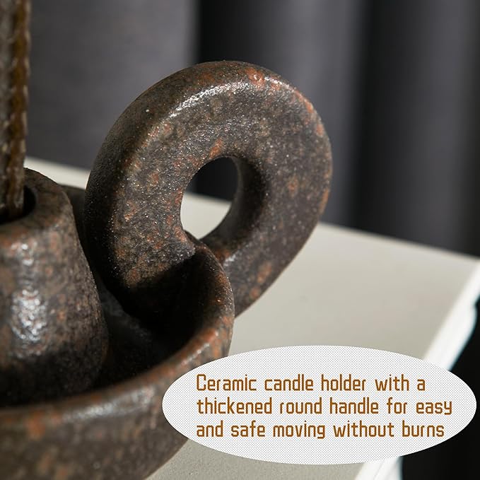 Candle Holder Ceramic Candlestick Holder, Candlelight Stand for Spell Candles, Taper Candles, and Incense, Halloween Christmas Dining Room Home Decoration Display