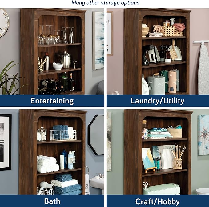 Sauder Select 5-Shelf Bookcase, in a Grand Walnut Finish