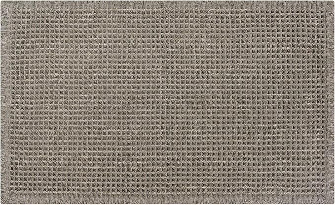 Waffle Runner Bath Mat - Long Boho Bathroom Rugs Non Slip Washable, Super Absorbent & Quick Dry, Soft Bath Mat Farmhouse Bathroom Decor, 24'' x 60'', Olive Green