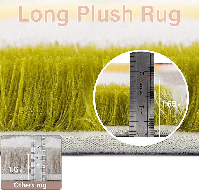 Checkered Rug 4x4 for Living Room, Colorful Modern Shag Super Soft Washable Fluffy Rugs Indoor Fuzzy Carpet for Bedroom Home Dorm Aesthetic Decor
