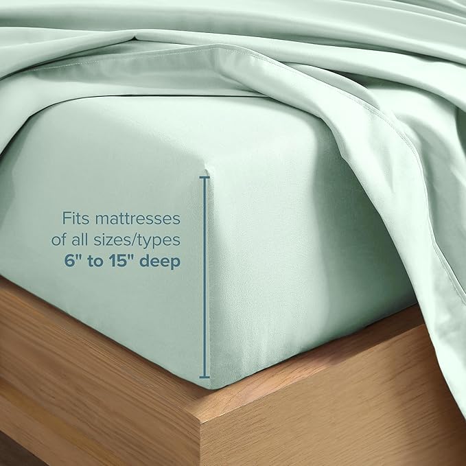 Bare Home King Sheet Set - 1800 Ultra-Soft Microfiber King Bed Sheets - Double Brushed - Deep Pockets - Easy Fit - 4 Piece Set - Bedding Sheets & Pillowcases (King, Spring Mint)