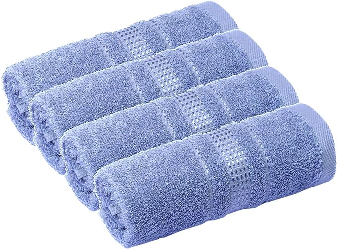 Melissa Linen, Fingertip Towels 4 Pack, 100% Turkish Cotton, Small Hand Towels for Body and Face, 12 x 18 in, Soft and Absorbent, Quick Dry, (Cobalt Blue Fingertip Towels)