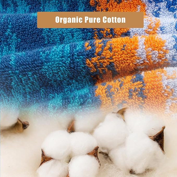 SEMAXE 18-Pack Bath Towel Set Include 6 Bath Towels, 6 Hand Towels, 6 Wash Cloths, 100% Cotton Bathroom Towels with Hanging Loops, Soft & Absorbent Towel, Colorful Towel - The Starry Night Collection