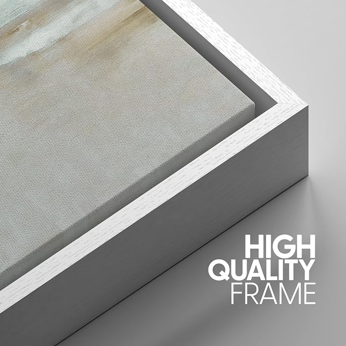 SIGNWIN Framed Canvas Print Wall Art Set Pastel Grunge Watercolor Landscape Shapes Abstract Illustrations Modern Art Decorative Nordic Chic Calm for Living Room, Bedroom, Office - 16"x24"x3 White
