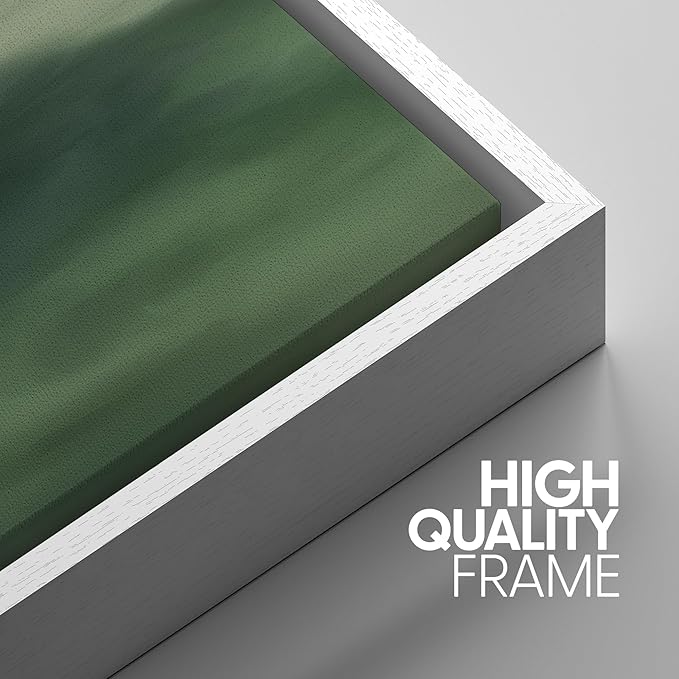 SIGNWIN Framed Canvas Print Wall Art Set Abstract Green Misty Landscape Illustrations Modern Art Decorative Boho Relax/Zen Nordic for Living Room, Bedroom, Office - 24"x36"x3 White