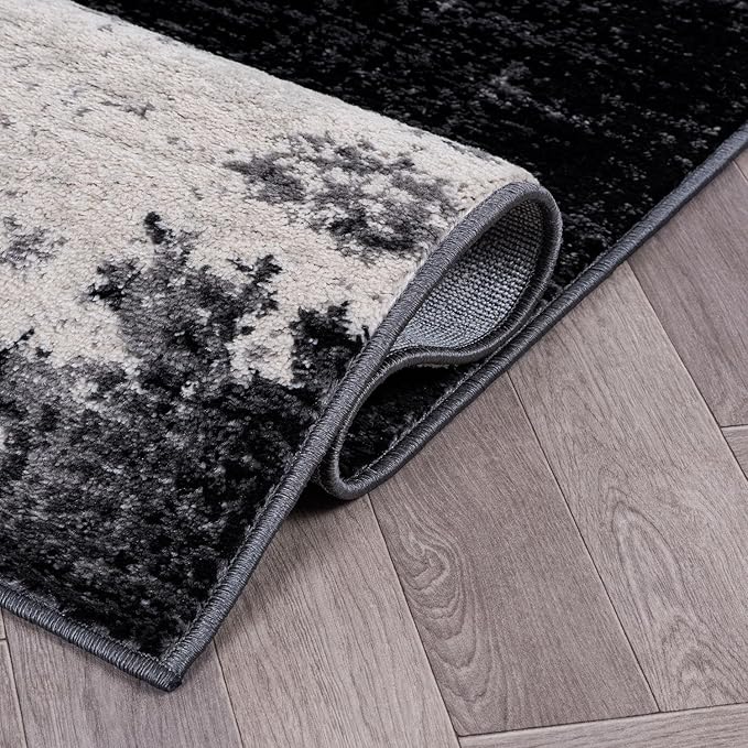 Rugshop Modern Abstract Design Non Shedding Soft Ideal for Living Room,Bedroom,Kitchen Area Rug 7' 10" x 10' Black