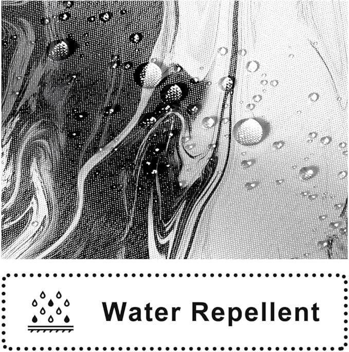 Black and White Shower Curtain, Modern Abstract Black Marble Shower Curtain for Bathroom Aesthetic Ink Texture Waterproof Shower Curtain Set with Hooks, 72x72 Inch