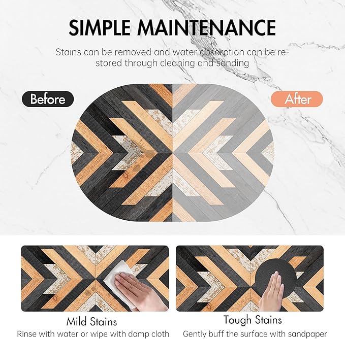 Bathroom Rug Mat Black and Yellow Old Wooden Planks Oval Bath Mat Doormat Absorbent Quick Dry Non Slip Diatom Mud Mat for Shower Tub Sink Laundry Kitchen Doorway 23.6x15.7 Inches