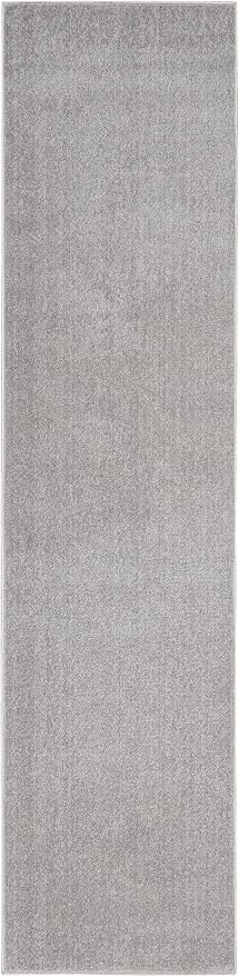 Nourison Home Nourison Essentials Silver Grey 2'2" x 12' Area Rug - Easy Clean, Non Shedding, Bed Room, Living Room, Dining Room, Kitchen (12' Runner)
