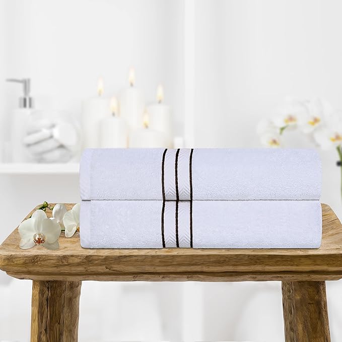 Superior Turkish Cotton Ultra-Plush 2-Piece Bath Towel Set, Towels for Shower, Bathroom, Home Essentials, Spa, Guest/Master Bath, Airbnb, Apartment, Adults and Kids, Soft Quick Drying, Chocolate