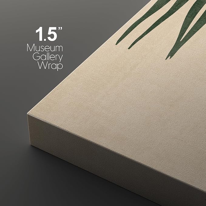 wall26 Canvas Canvas Print Wall Art Set Boho Mid-Century Tropical Plant Collage Abstract Shapes Digital Art Modern Art Decorative Minimal Relax/Zen for Living Room, Bedroom, Office - 16"x24" x 3