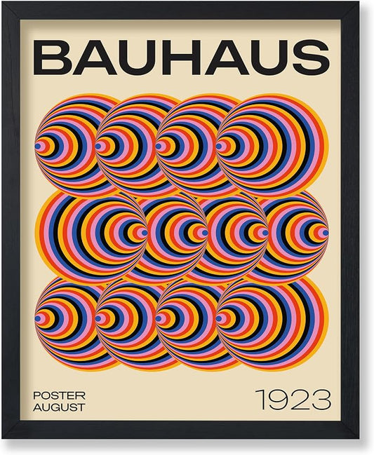 Poster Master Bauhaus Poster - Abstract Spiral Print - Geometric ART - Rainbow ART - Psychedelic Style - Chic Boho - Mid Century Modern - Living Room or Bedroom Decor - 18x24 UNFRAMED Wall Decor