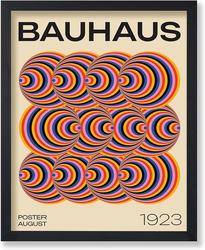 Poster Master Bauhaus Poster - Abstract Spiral Print - Geometric ART - Rainbow ART - Psychedelic Style - Chic Boho - Mid Century Modern - Living Room or Bedroom Decor - 11x14 UNFRAMED Wall Decor