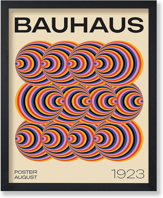 Poster Master Bauhaus Poster - Abstract Spiral Print - Geometric ART - Rainbow ART - Psychedelic Style - Chic Boho - Mid Century Modern - Living Room or Bedroom Decor - 16x20 UNFRAMED Wall Decor