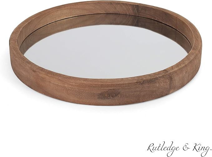 Rutledge & King Wall Mirror - Rustic Round Mirror - Decorative Circle Mirrors for Bathrooms, Living Rooms, and Bedrooms (1 Pack, Midwood - Medium)