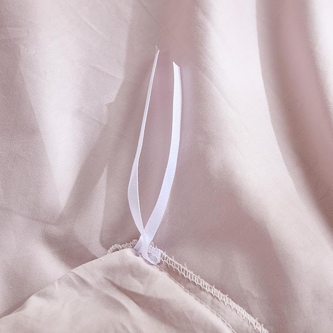 100% Washed Cotton Duvet Cover Queen Size – Beige Grey, Linen-Like Texture, Super Soft & Breathable Bedding Set, 3-Piece Durable Percale Comforter Cover