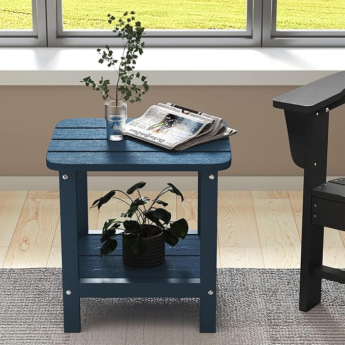 SERWALL Adirondack Table Set of 6, Outdoor Side Table- Blue